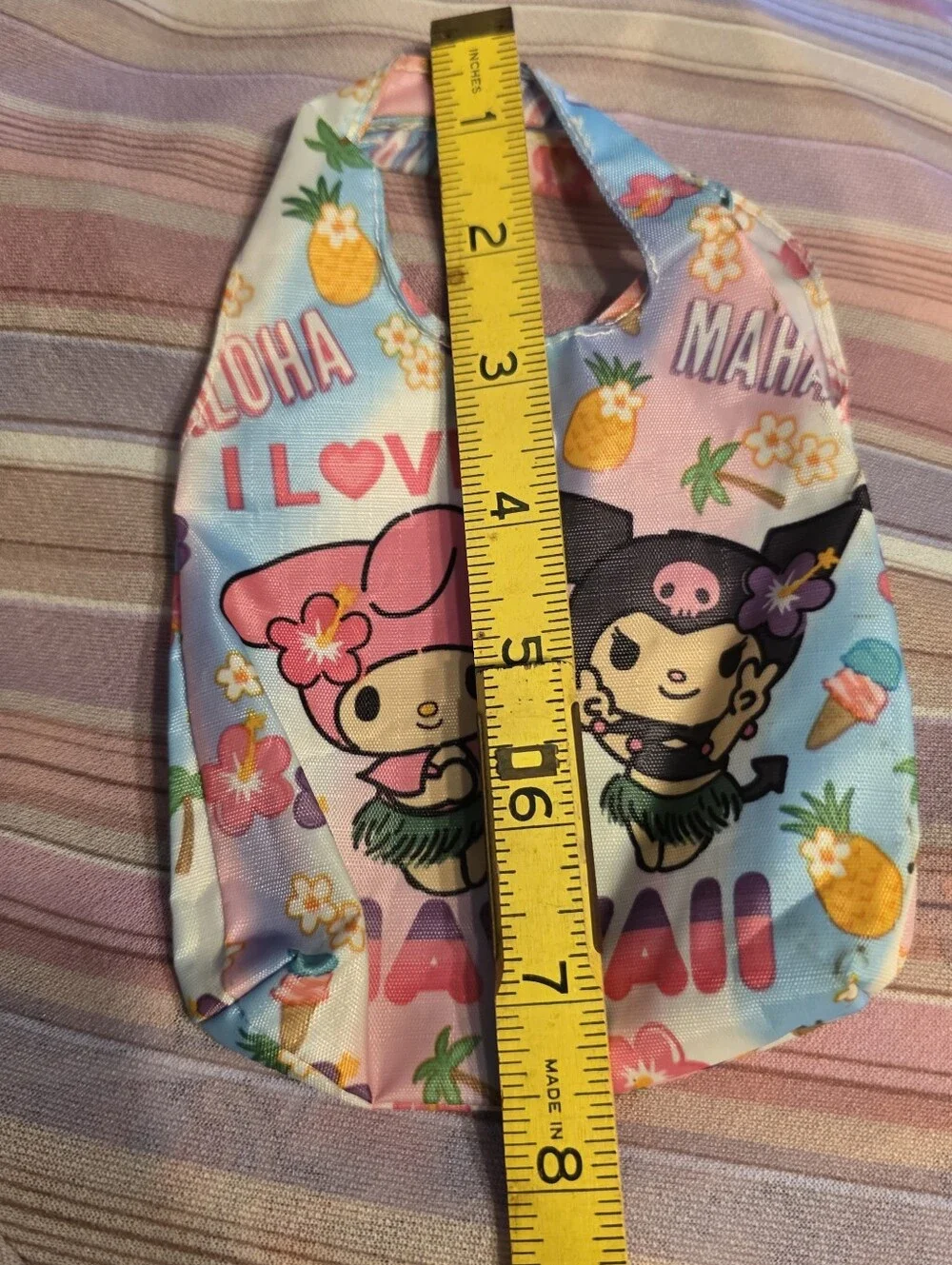 Kids Hawaii Print Reusable Bag - Pink & Blue American Girl Shopping Bag Mini Bag